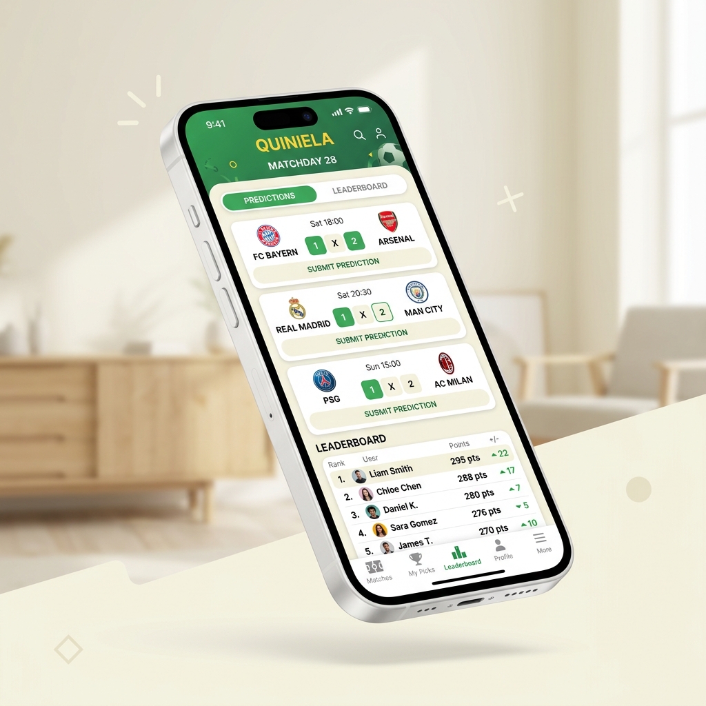 Kiniela App Mockup